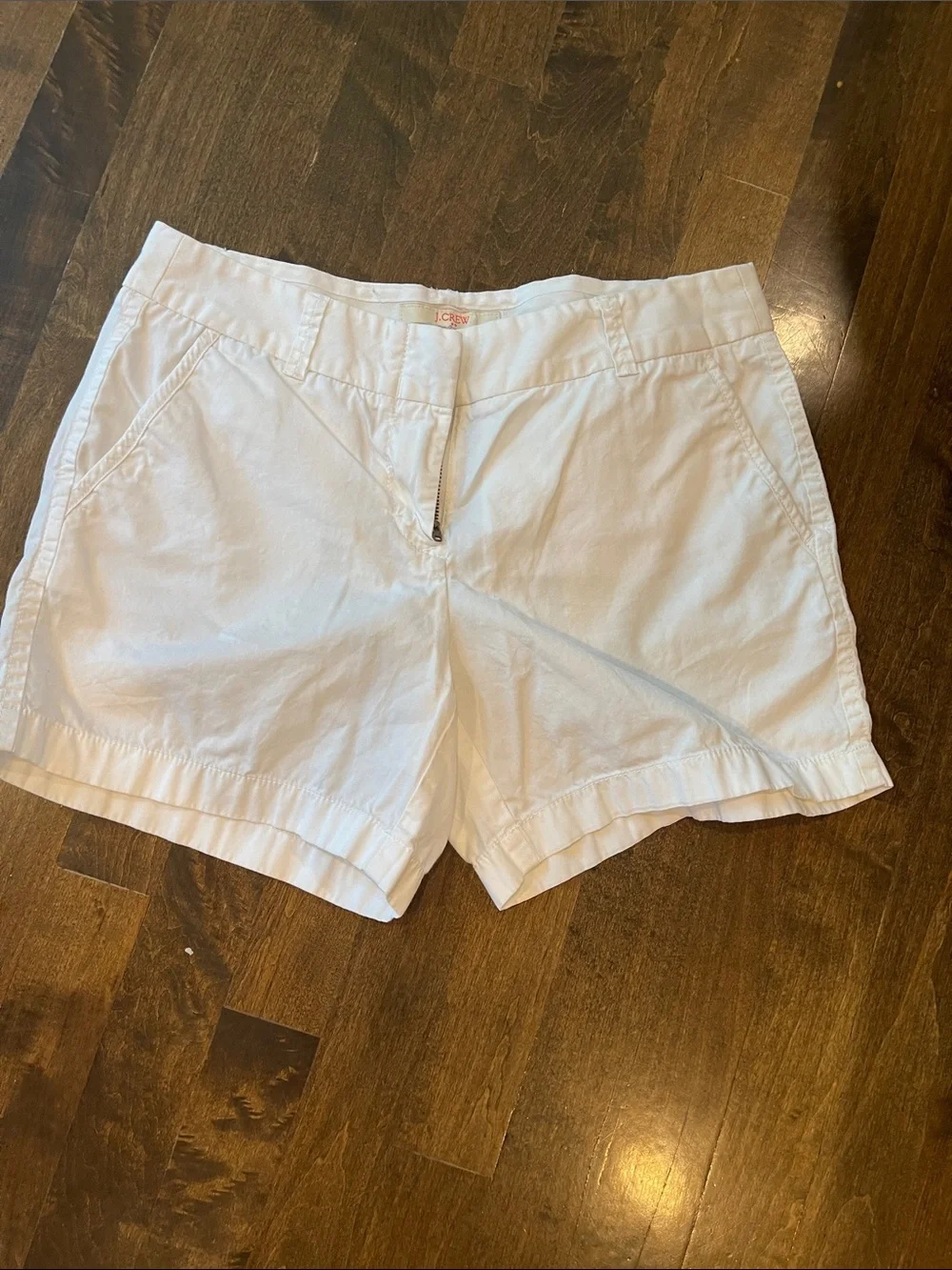J. Crew White Cotton Chino Shorts